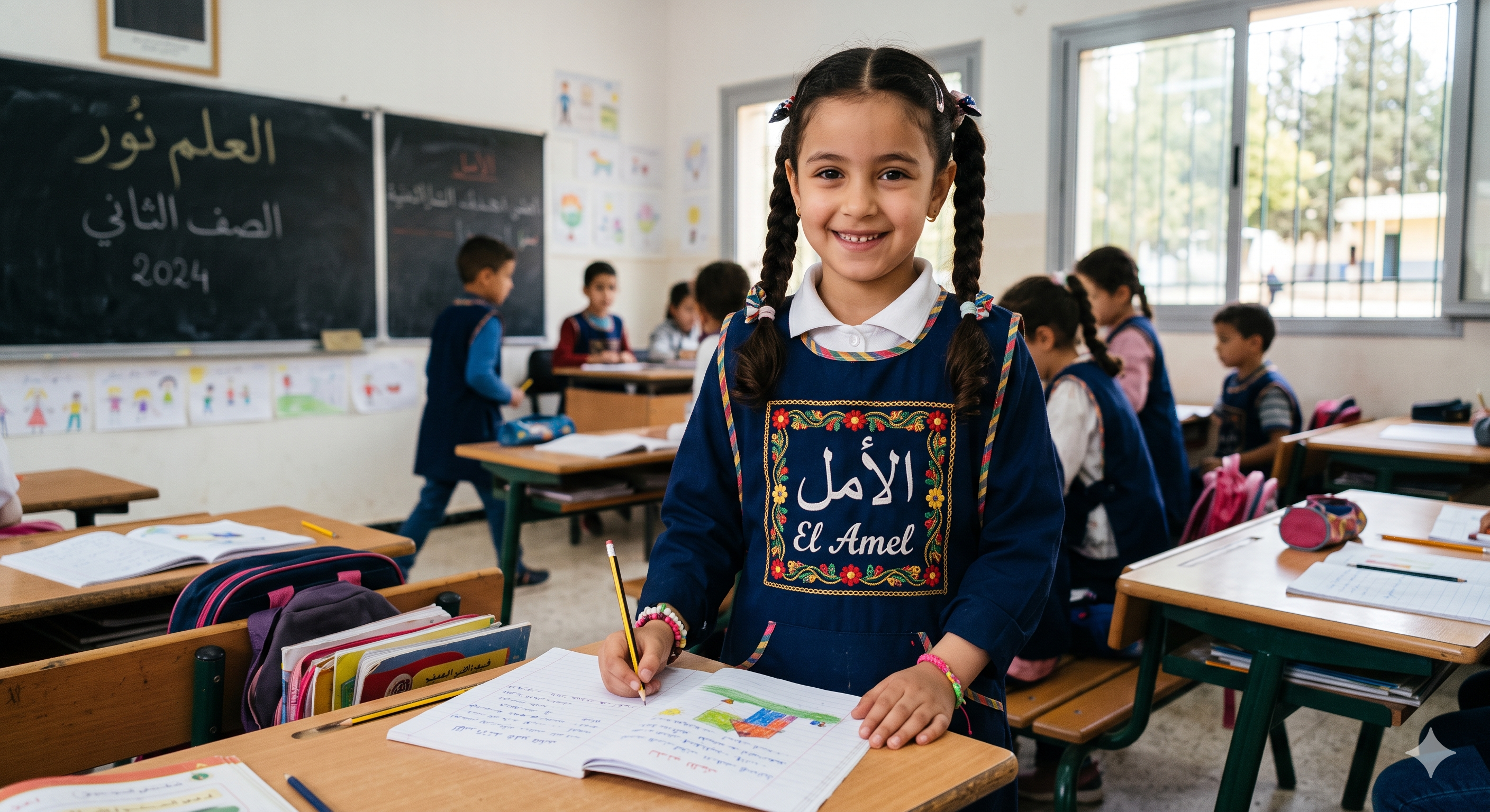 Tablier fille brodé El Amel
